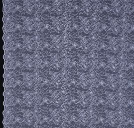 Krajka výšivka na tylu s výšivkou a korálky bílá