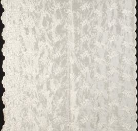 Organza s bordurovou výšivkou smetanová