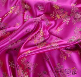 Látka brokát orientální motiv purpurová