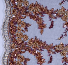 Efektní krajka vyšívaný tyl II. jakost