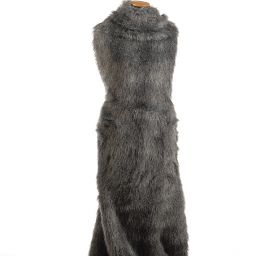 Imitace kožešiny dlouhý vlas šedočernohnědá vlk