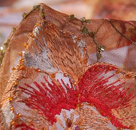 Efektní krajka vyšívaný tyl látka