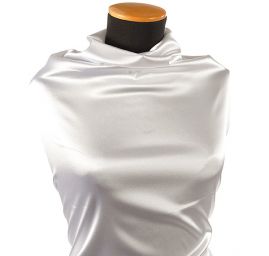 Satén pružný jemný bílý