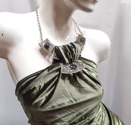 Samet pružný olivový