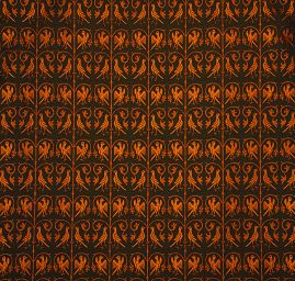 Replika historické látky Arras rezavý/tm. zelený