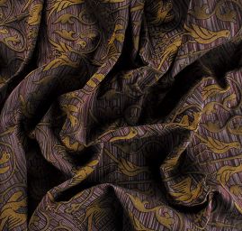 Replika historické látky Arras khaki/fialová