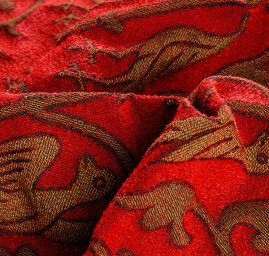 Replika historické látky Arras rezavá/červená