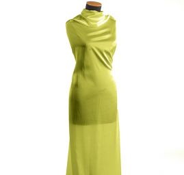 Pružný satén hladký světlý zelený