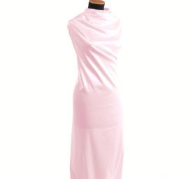 Pružný satén hladký pastelově pudrově růžový