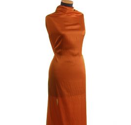 Pružný satén hladký skořicový