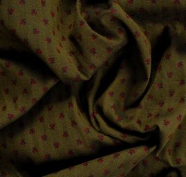 Brokát nepružný drobný květinový vzor olivový