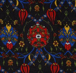 Etamín bavlna květy černý