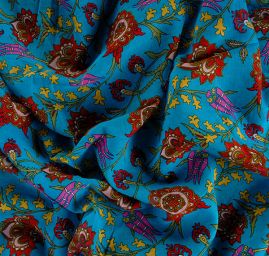 Bavlna etamín květy světle modrá