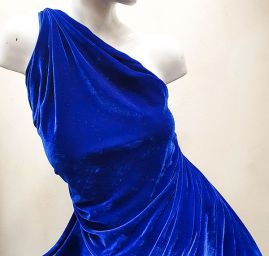 Samet pružný velvet lesk berlínská modrá