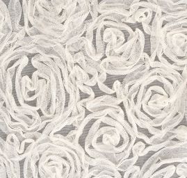 Tylová síť se stužkovou výšivkou smetanová