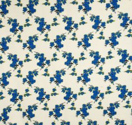 Art textil vařená vlna vzor květů višně smetanová