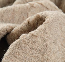 Art textil vařená vlna vzor květin béžovošedá