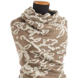Vařená vlna Art Fabrics slon. kost/hnědá