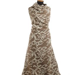 Vařená vlna Art Fabrics slon. kost/hnědá