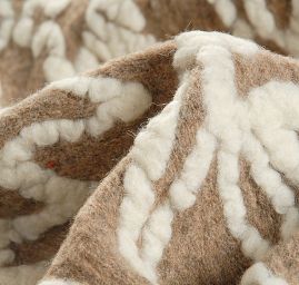 Vařená vlna Art Fabrics slon. kost/hnědá