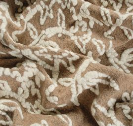 Vařená vlna Art Fabrics slon. kost/hnědá