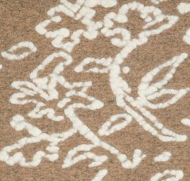 Vařená vlna Art Fabrics slon. kost/hnědá