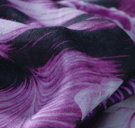 Látka vlna merino/angora růžové květy