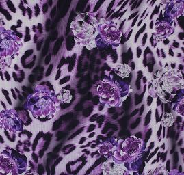 Látka vlna merino/angora růžové květy