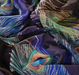 Exkluzivní látka směs vlna merino/angora paví pera