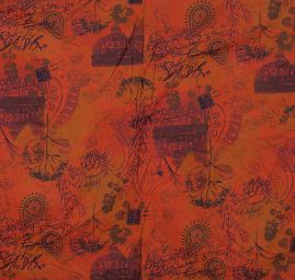 Pružný manšestr podzimní motiv