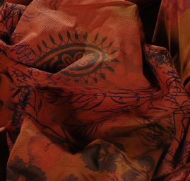 Pružný manšestr podzimní motiv