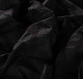 Bavlněná jemná látka etamín grafický motiv černá