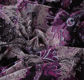 Pružný manšestr kašmírový vzor