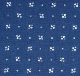 Bavlněná látka modrotisk drobné kytičky bílá/modrá