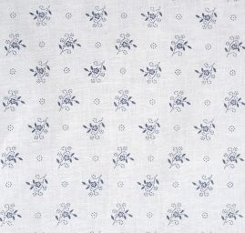 Bavlněná látka modrotisk drobné kytičky modrá/bílá