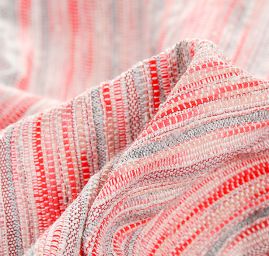 Látka Art Fabrics vlna směs červeno/šedý melír