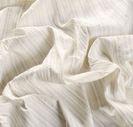 Látka Art Fabrics vlna směs proužky bílá