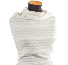 Látka Art Fabrics vlněné buklé bílá/stříbrná