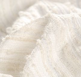 Látka Art Fabrics vlnené buklé biela / strieborná