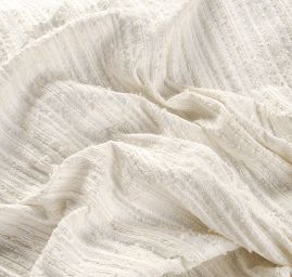 Látka Art Fabrics vlnené buklé biela / strieborná