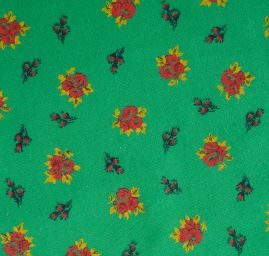 Bavlněná látka drobné květy zelená