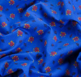 Bavlněná látka drobné květy modrá