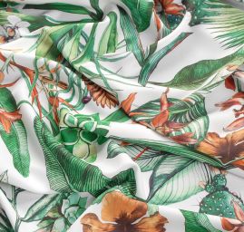 Žoržetová pletenina design MarLen  tisk tropico