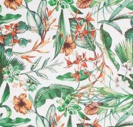 Žoržetová pletenina design MarLen  tisk tropico