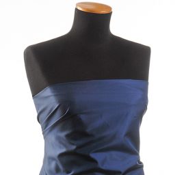 Taft hladký temně modrý