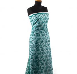 Krajka tylová drobná výšivka smaragdová