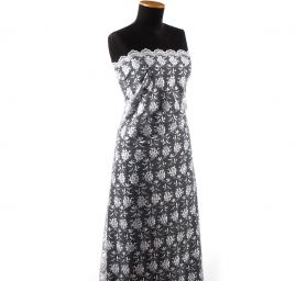 Krajka tylová výšivka květy slonová kost