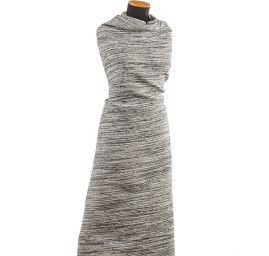 Kostýmová vlněná látka hladká černá/bílá