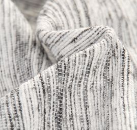 Kostýmová vlněná látka hladká černá/bílá