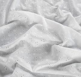 Krajka madeira bavlněná bílá drobný květinový vzor